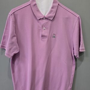 PsychoBunny Men's Extra Large Purple Pink Polo Shirt Cotton
